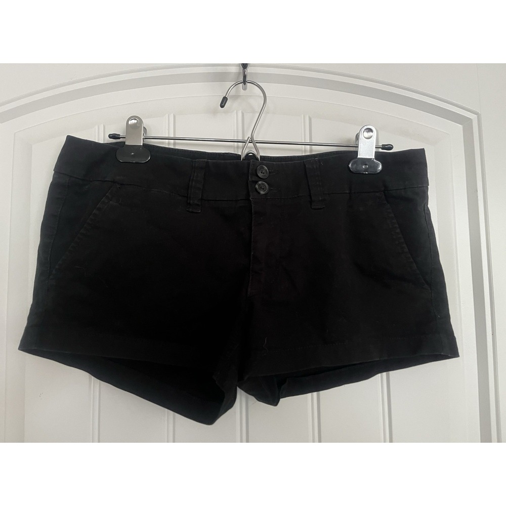 American Eagle Outfitters Y2K Vintage Low Rise Black Size 6 Shorts Stretch 685